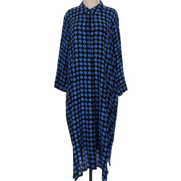 Persona by Marina Rinaldi Dresses & Skirts - Persona by Marina Rinaldi Blue Polka Dot Long Dress Size 18